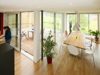 EFH L-S., brack architekten brack architekten Modern dining room Wood Wood effect