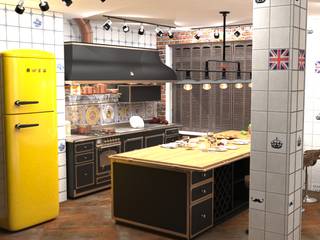 Кухня гостиная, Diveev_studio#ZI Diveev_studio#ZI Industrial style kitchen