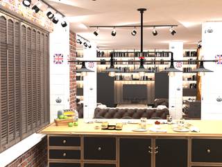 Кухня гостиная, Diveev_studio#ZI Diveev_studio#ZI Industrial style kitchen