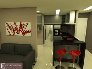 Apartamento Studio para casal, CKO ARQUITETURA CKO ARQUITETURA Cocinas de estilo moderno