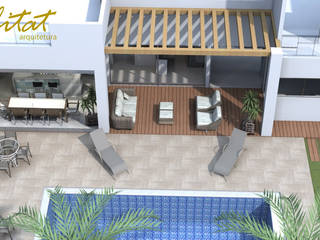 Espaço Gourmet, Habitat arquitetura Habitat arquitetura Бассейн в тропическом стиле Мрамор Бирюзовый