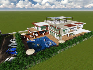 PROYECTO VIVIENDA CAMPESTRE FUSAGASUGA ( CHINAUTA) , HERES CONSTRUCTORA HERES CONSTRUCTORA Rumah Modern Beton