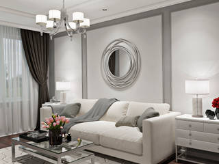 Дизайн двухкомнатной квартиры в стиле неоклассика, GM-interior GM-interior Klassische Wohnzimmer