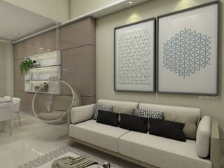 Residencia KB, Studio KT arquitetura.design Studio KT arquitetura.design Modern living room MDF