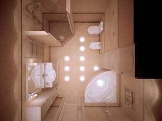 Дизайн санузла в классическом стиле в квартире в ЖК "Ливанский дом", г.Краснодар, Студия интерьерного дизайна happy.design Студия интерьерного дизайна happy.design Classic style bathroom
