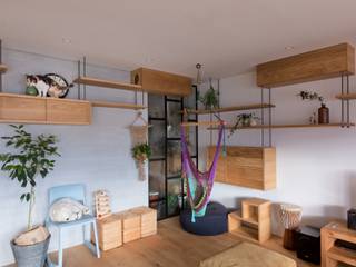 nionohama-apartment-house-renovation, ALTS DESIGN OFFICE ALTS DESIGN OFFICE Salones rústicos de estilo rústico Madera Acabado en madera