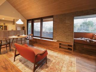 HOUSE IN CHIYOGAOKA, Mimasis Design／ミメイシス デザイン Mimasis Design／ミメイシス デザイン Modern Living Room Wood Wood effect