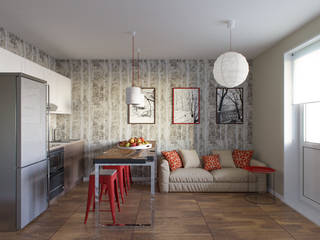 Квартира для молодой семьи. 55м2, PRO-DESIGN PRO-DESIGN Industrial style kitchen