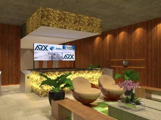 Lobby Prédio Comercial, Pereira Cunha Arquitetos Pereira Cunha Arquitetos 商业空间 木頭 Wood effect