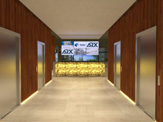 Lobby Prédio Comercial, Pereira Cunha Arquitetos Pereira Cunha Arquitetos 商业空间 木頭 Wood effect