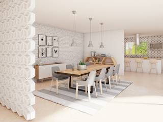 Residencia SLP, Dania MStudio Dania MStudio Scandinavian style dining room Wood Wood effect