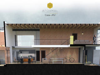Casa Jrv, Aformal Aformal Modern living room Bricks