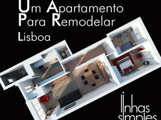 Remodelação de apartamento / Apartment remodel and renew, Linhas Simples Linhas Simples Tường & sàn phong cách hiện đại