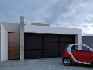 Casa de Dos niveles Estilo minimalista, Architektur Architektur Portones de garage