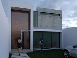 Casa de Dos niveles Estilo minimalista, Architektur Architektur 車庫/遮陽棚