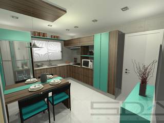 Cozinha Com detralhes em Azul Turquesa, SDA projetos SDA projetos Modern kitchen