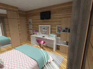 Projeto 3D Quarto Jovem, AS-Arquidesign AS-Arquidesign Habitaciones de estilo minimalista