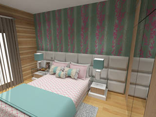 Projeto 3D Quarto Jovem, AS-Arquidesign AS-Arquidesign Minimalist bedroom