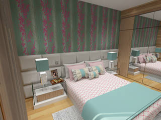 Projeto 3D Quarto Jovem, AS-Arquidesign AS-Arquidesign Minimalist bedroom