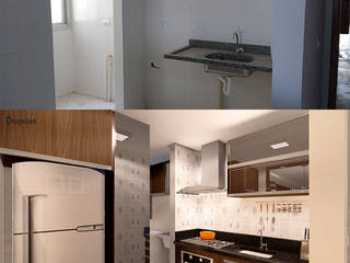Apartamento R|F, Goiânia, GO(2016), Ideale Arquitetura e Engenharia Ideale Arquitetura e Engenharia モダンな キッチン