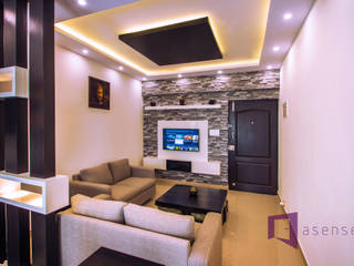 VIVEK KUMAR'S INTERIOR IN TRIFFECTA VERDURE, Asense Asense Modern living room Textile Amber/Gold