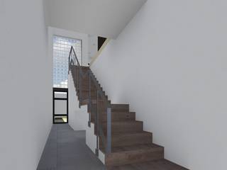 Oficinas P.B. y Vivienda P.A., ARBOL Arquitectos ARBOL Arquitectos Minimalist corridor, hallway & stairs