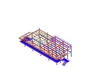 VESTIARIO HALLIBRTON, STEEL PROJETOS STEEL PROJETOS 인더스트리얼 복도, 현관 & 계단