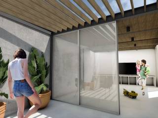 Terraza Pelícanos , Cooperativa Cooperativa Modern balcony, veranda & terrace Wood Wood effect