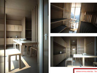 Bivacco Breno, rendering4you rendering4you Living room انجینئر لکڑی Wood effect