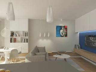 indygo w Gdyni - projekt, Saje Architekci Joanna Morkowska-Saj Saje Architekci Joanna Morkowska-Saj Modern living room