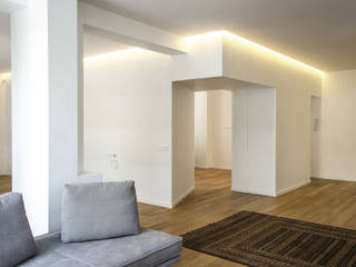 POZZI, DELISABATINI architetti DELISABATINI architetti Minimalist living room Wood Wood effect