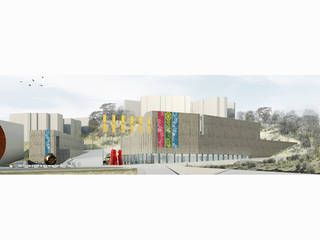 ART COMPLEX, PYEONGCHANG-DONG, SEOUL - INTERNATIONAL ARCHITECTURE COMPETITION, DELISABATINI architetti DELISABATINI architetti 미니멀리스트 벽지 & 바닥