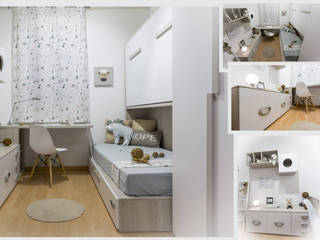 Cama alta plegable i compacta inferior, dormitorio juvenil, MOBLES TATAT MOBLES TATAT Nursery/kid’s room