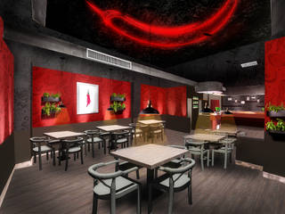 Restyling RISTORANTE PEPERONCINO ROSSO, Lumini Mattia Interior Designer Lumini Mattia Interior Designer Espacios comerciales Aluminio/Cinc