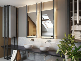 Villa auf der Unrugstraße, MIKOLAJSKAstudio MIKOLAJSKAstudio Modern Banyo