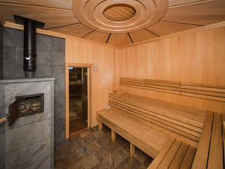 Дом и баня в поселке Гавриково, МО., ItalProject ItalProject Spa eclettica Legno Effetto legno