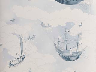 FISHING FOR STARS Sky Blue Wallpaper 10m Roll, Hevensent Hevensent Classic style houses