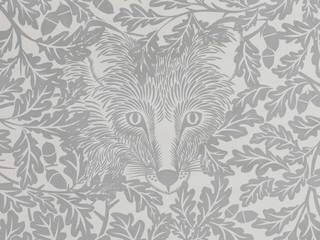 FOREST Dust Dove Grey Wallpaper 10m Roll, Hevensent Hevensent Scandinavian style houses