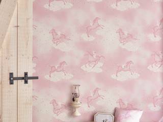 POPCORN Pink Wallpaper 10m Roll, Hevensent Hevensent Klassische Häuser