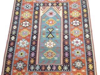 Tapis kilim original, design ethnique turc, KaravaneSerail KaravaneSerail Eclectic style bedroom Wool Orange