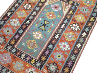 Tapis kilim original, design ethnique turc, KaravaneSerail KaravaneSerail Eclectic style dining room Textile Amber/Gold