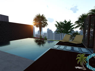 Terrasse sur Toit - Style Moderne Japonais - Barcelona España., PALMA CONCEPT PALMA CONCEPT ระเบียง, นอกชาน