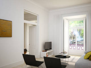 APARTAMENTO LUXO - T1 - AVENIDA DA LIBERDADE, EU LISBOA EU LISBOA Modern living room