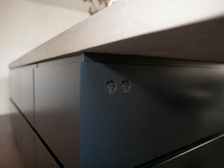 Keuken stoer gestoomd eiken in combinatie met mortex, Wood Creations Wood Creations Industrial style kitchen