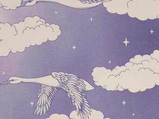 SWANS Lavender Wallpaper 10m Roll, Hevensent Hevensent Klassische Häuser