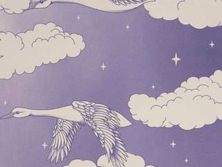 SWANS Lavender Wallpaper 10m Roll, Hevensent Hevensent Classic style houses