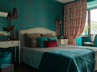 Квартира с историей, Valery Design Valery Design オリジナルスタイルの 寝室 エンジニアリングウッド 透明