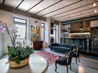 Quartiere Ostiense: una casa dal sapore Industriale , studioQ studioQ Industrial style living room
