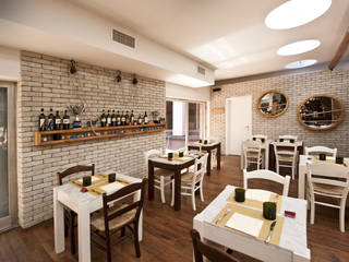 Ristrutturazione osteria con mattoni faccia a vista Genesis 260, B&B Rivestimenti Naturali B&B Rivestimenti Naturali 餐廳 磚塊