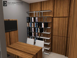Escritório de Advocacia, CKO ARQUITETURA CKO ARQUITETURA Modern Study Room and Home Office